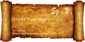 Sztáray Uzor névjegykártya